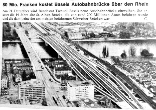 Bau der Autobahnbrcke 1973