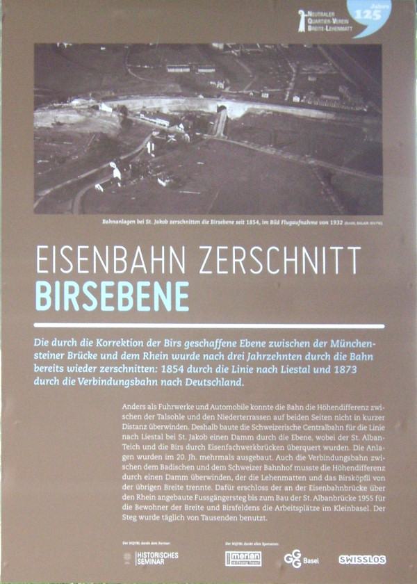 Eisenbahn zerschnitt Birsebene